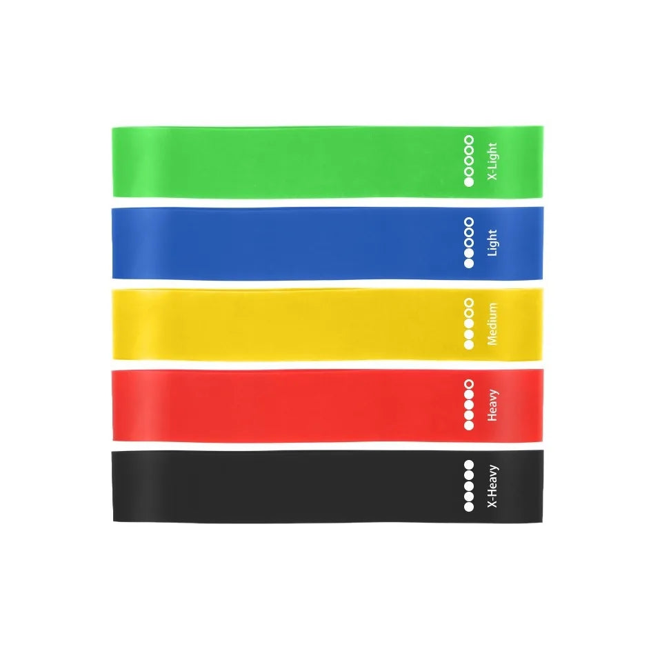 Yoga Exercise Resistance Loop Bands — 5 Resistance Levels for Pilates & Stretching